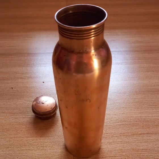Hammered Copper Water Bottle, 900 ml — Ayurvedic & Wellness